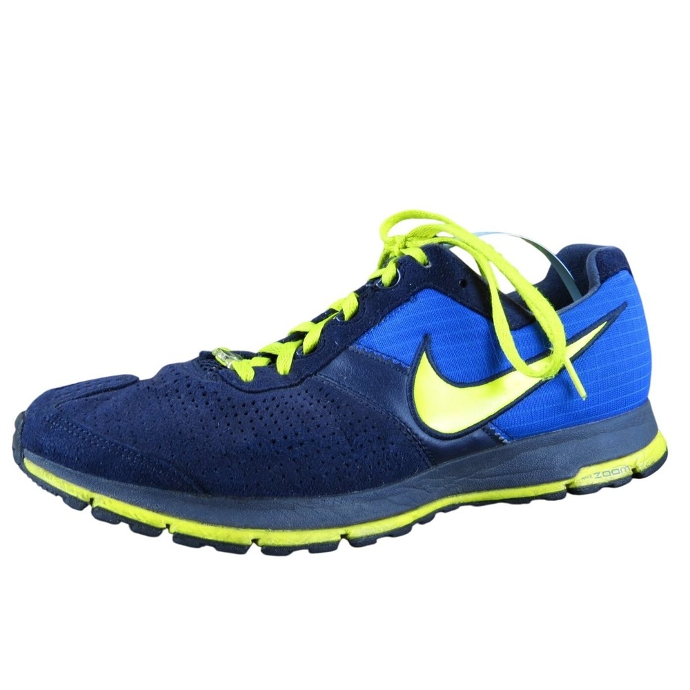 Nike Zoom Men's 7.5 Navy Blue Yellow Running Sneakers 316801-471